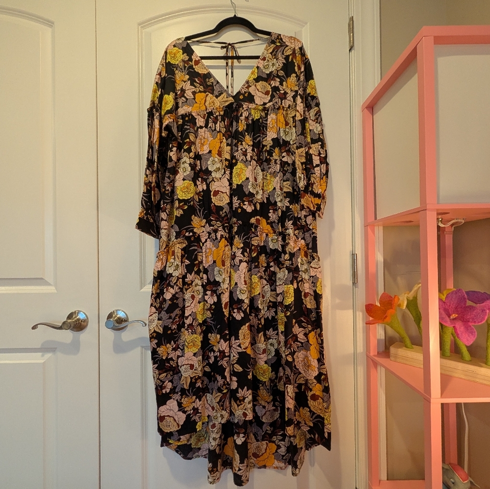 🌸🏵️ Long Sleeve Floral Maxi Dress